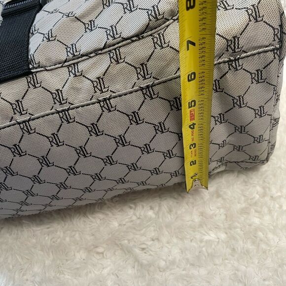 Ralph Lauren Monogram weekender carry all Shoulder Bag -  gray & black - Picture 12 of 16